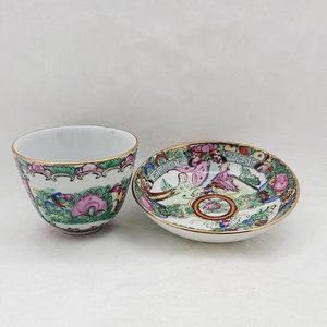 Vintage Rose Famile  Cup and Saucer Set
